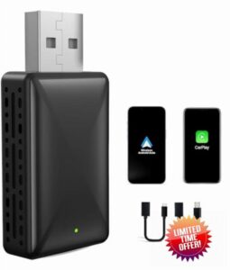 2 in 1 Wireless CarPlay Adapter & Android Auto Wireless Adapter - Convert Factory Wired to Wireless CarPlay Dongle Cars - Stable Fast Connection- Plug& Play - Auto Connect & Online Update