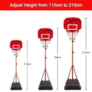 Portable Basketball Hoop Stand Height Adjustable 13.5FT-6.8FT with Ball