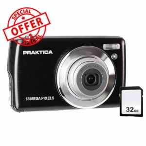 Praktica Compact Digital Camera with 32GB SD Card - Rechargeable
