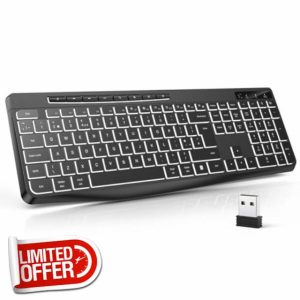 TECURS Wireless Keyboard White Backlit