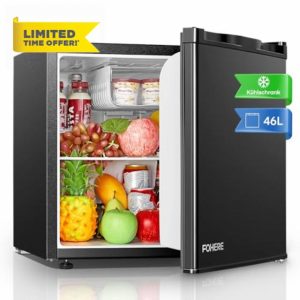 FOHERE Table Top Mini Fridge with Freezer 46L