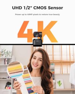 PTZ Webcam with AI-Powered Framing & Autofocus