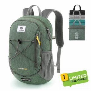 SKYSPER Foldable Small Backpack – 20L Lightweight Hiking Daypack with Chest Belt Packable Travel Rucksack for Women Me