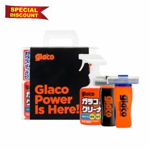 SOFT99 3 Piece Windscreen Sealant Kit - Glaco DX Windscreen Seal & Glaco Glass Compound & Glaco De Cleane