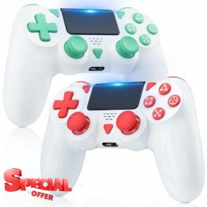 Bonacell 2pc Wireless controllers for ps4 Gamepad with LED 6-Axis Motion Sensor Turbo Touch Pad Joystick for P4/pro/slim/PC Windows
