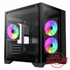 GameMax Infinity Mini Micro-ATX PC Gaming Case With 3 x GameMax FN-12 Rainbow-C9-Infinity Fans