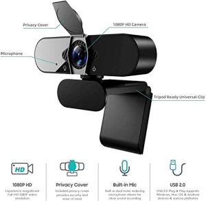 Plug and Play USB Camera with 360° Rotating Base