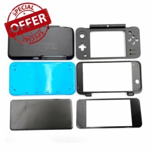 New2DSXL Extra Housing Case Shells Black/Blue 6 PCS Full Set Replacement