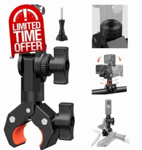 UNSTINCER Super Clamp with 1/4'' Thread and Action Camera Mount Adapter