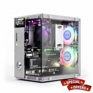 Pironman 5 NVMe M.2 SSD PCIe Mini PC Case for Raspberry Pi 5 with Tower Cooler+Dual RGB Fans