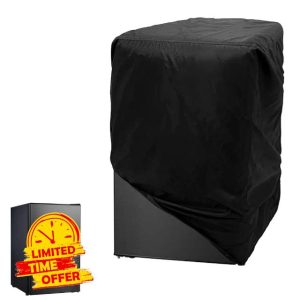 BOSKING Compact Refrigerator Cover Outdoor or Indoor Fridge Freezer Cover Waterproof Dustproof Chest Deep Freezer Cover Mini Single Fridge Cover - Black