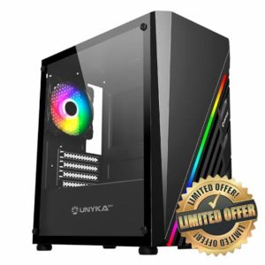 UNYKAch GLAYZE Micro ATX Mini Gaming PC Case with Tempered Glass