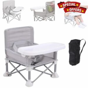 Baby Booster Chair Baby Folding Dining Chair Toddler Camping Chair Booster Seat with Removable Tray for Baby