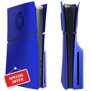 Wedorat FacePlates for PS5 Slim Disc Edition Cover Plate for PS5 Slim with Cooling Vents ABS Anti-Scratch Dustproof Protective Shell Replacement Face Plate for Playstation 5 Slim Accessories Blue