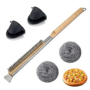 Pizza Stone Cleaning Brush With Scraper