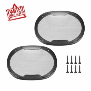 sourcing map 2pcs 6" x 9" Speaker Grill Mesh Decorative Oval Woofer Guard Protector Cover Parts Black