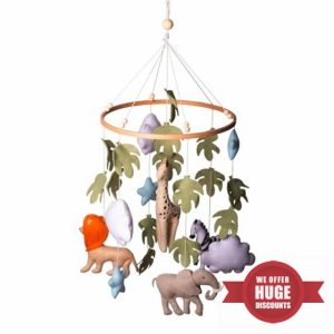 Safari Nursery Mobile with Realistic Felt Animals Lion