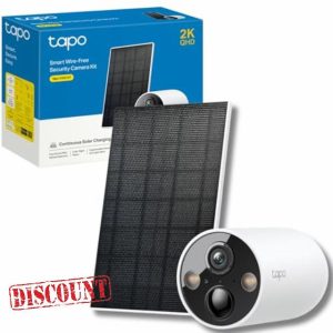 Tapo 2K 4MP QHD Solar Security Camera Kit with Rechargeable Battery and Solar Panel for Continuous Power