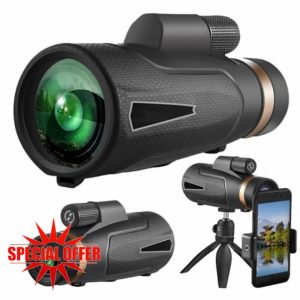 NEW 2024 12X50 Pro Monocular Telescope High Powered for Smartphone Monoculars for Adults High Definition Monocular Telescope for Stargazing Hunting Wildlife Bird Watching Travel Camping Hiking