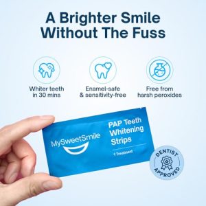 Sensitivity-Free Formula - 42 Peroxide-Free Whitening Strips - Dentist-Approved - IndyBest Award-Winning Brand - 21 Treatments - Mint Flavou