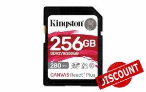 Kingston Canvas React Plus V60 SD 256GB SDXC UHS-II 280R/150W U3 V60 for Full HD/4K