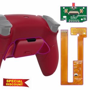 eXtremeRate Volcanic Red Rubberized Grip Programable Rise Remap Kit for PS5 Controller BDM-030 BDM-040