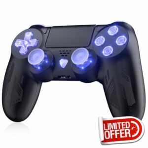 Bonacell Wireless Controller for Ps4 Gamepad with 6-Axis Motion Sensor Turbo Touch Pad Joystick for P-s4/pro/slim/PC Windows Wake-up functio