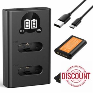 K&F Concept 2-Pack NP-BX1 Battery and Charger Set