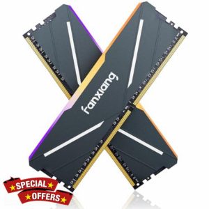 fanxiang RGB DDR4 RAM 32GB(2x16GB) 3200MHz CL16 1.35V Computer Memory with Heatsink for Desktop Compute