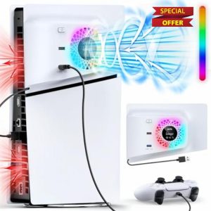 FASTSNAIL RGB Cooling Fan with Plate Cover for PS5 Slim Digital/Disc