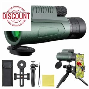 GOHHME 10-30 X 50 Monocular Telescope Monoculars for Adults BAK4 Prism Multi-coated with Smartphone Holder Tripod Waterproof Monocular for Bird Watching Hiking Hunting Camping Match Watching