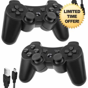 Lunriwis 2 Pack PS3 Wireless Bluetooth Controller