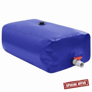 idaXL PVC Foldable Water Tank with Tap - Durable Storage Container