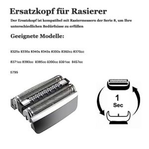 Replacement Shaver Part Compatible with Braun Electric Shaver S8 Replacement Head Accessories for Braun Series 8 8567cc 8410s 8463cc Etc