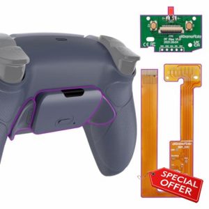 eXtremeRate Sterling Silver Rubberized Grip Programable Rise Remap Kit for PS5 Controller BDM-030 BDM-040