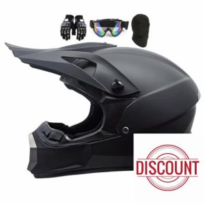 Matt Black Motocross Helmet Adult