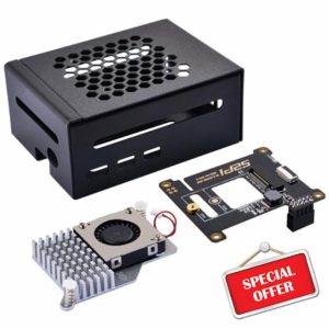 GeeekPi Metal Case with N05 PCIe M.2 Key-M NVMe SSD PCIe Peripheral Board for Raspberry Pi 5