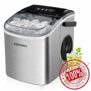 EUHOMY Ice Maker Machine Countertop Ice Cube Maker with Portable Handle