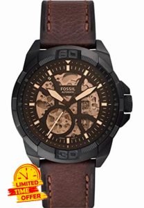 Fossil Men Analog Automatic Watch with Leather Strap ME3219