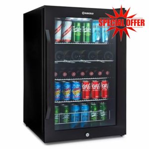 Subcold Ace130 LED Touch Control Beer Fridge With Glass Door | Premium Drinks & Wine Fridge | Black Alu Handle