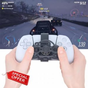HACOCOLA Mini Gaming Racing Steering Wheel for PS5 Remote Controller