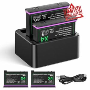 Adicop Battery compatible with Insta 360x4
