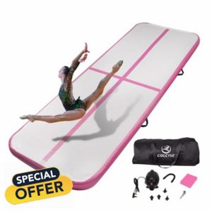 Air Gymnastics Track Tumbling Mat/Inflatable Air Gymnastics Mat Training Mats 10cm Thickness Gymnastics Tracks for Home Use/Training/Cheerleading/Yoga/Water with Pump