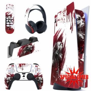 playvital Blood Zombie Full Set Skin Decal for PS5 Console Disc Edition