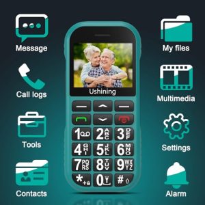 1.8 inch LCD Display SIM-Free & Unlocked Mobile Phones 1800mAh Long Standby Easy to Use Basic Mobile Phone with USB-C Charging Dock - Gree