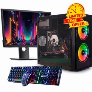 Veno Scorp Budget Gaming PC 22” Bundle Intel Core i3-16GB RAM - 500GB HDD – GT 710 2GB NOVA ARGB Gaming Case - WINDOWS 10 3rd Gen (Renewed)