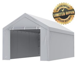 VEVOR Carport Replacement Canopy Cover Top + Side Wall 10 x 20 ft