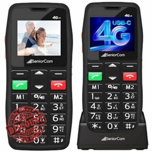 SeniorCom T2 Senior Mobile Phone - Easy-to-Use 4G Cellphone with SOS Button