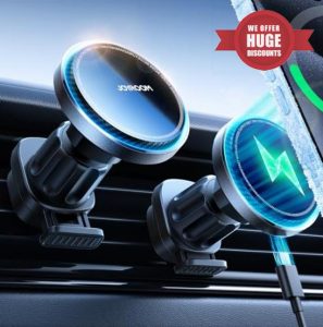 JOYROOM for Magsafe Car Mount Charger [15W Fastest Charging & Cooling Fan] Magnetic Wireless Car Charger for Air Vent