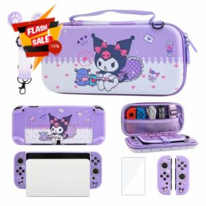 GLDRAM Purple Carrying Case for Nintendo Switch OLED